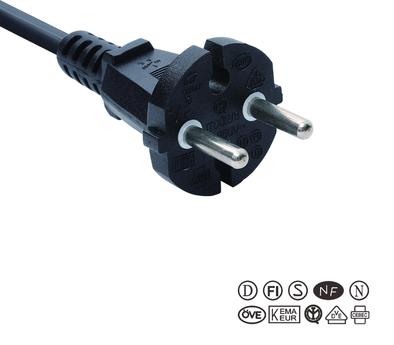 JT002/B/FY002 16A 250V Palam Alat Dua Pin Piawai Eropah