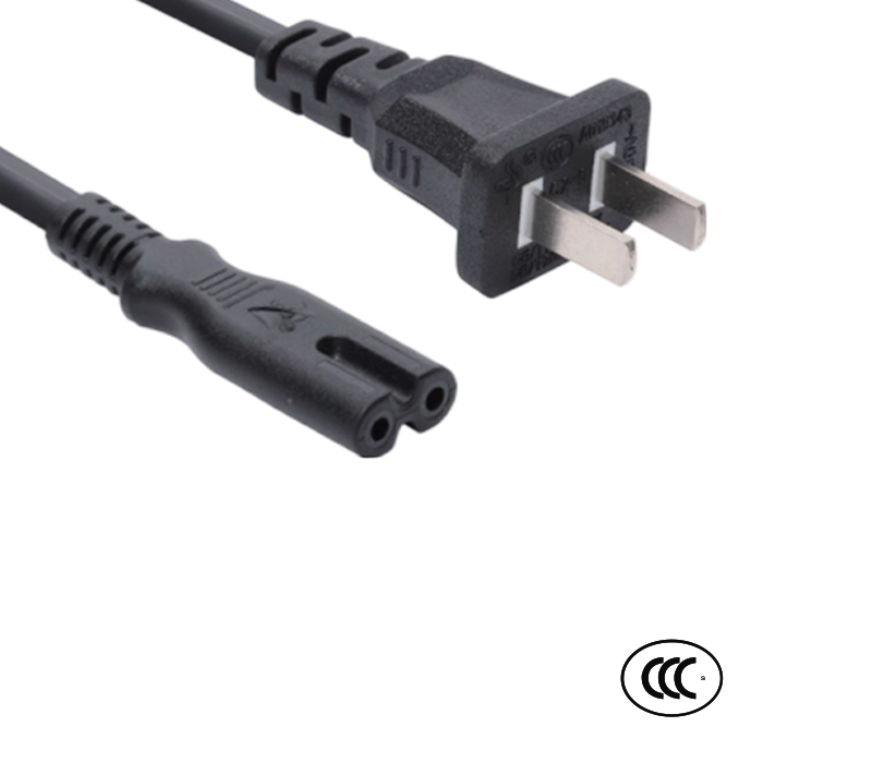 C2-6/10+ST2 10A 250V Dua Pin Palam Standard China dengan Penyambung IEC C7