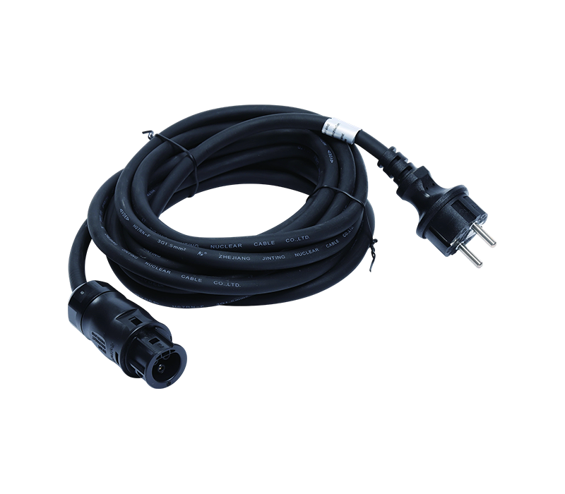 Kabel Solar Palam Standard Eropah, Penyambung Elektrik 3-Pin, 16A AC 250V
