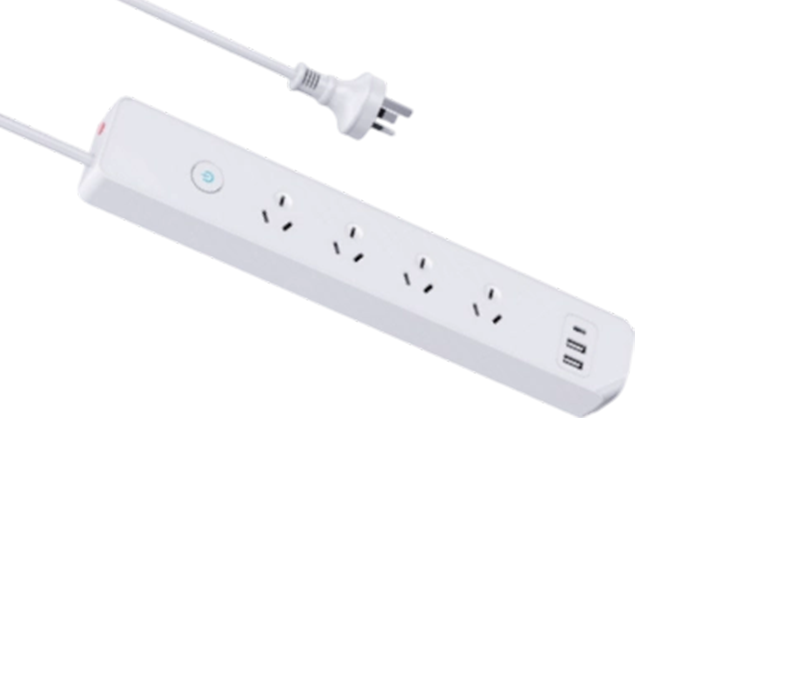 Jalur Kuasa Gaya Australia AU05 dengan 4 Cawangan, 2 Port USB-A dan 1 Port USB-C